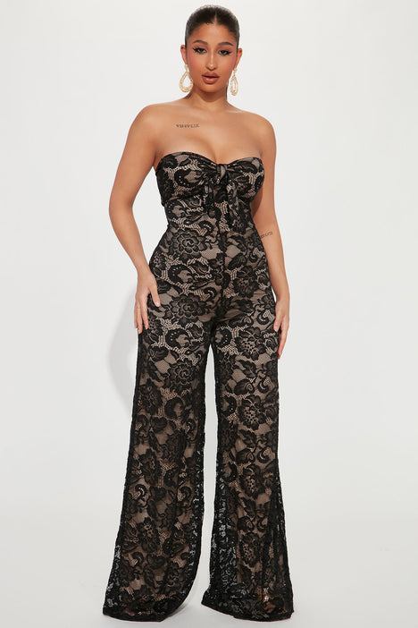 Black lace jumpsuit fashion outlet nova