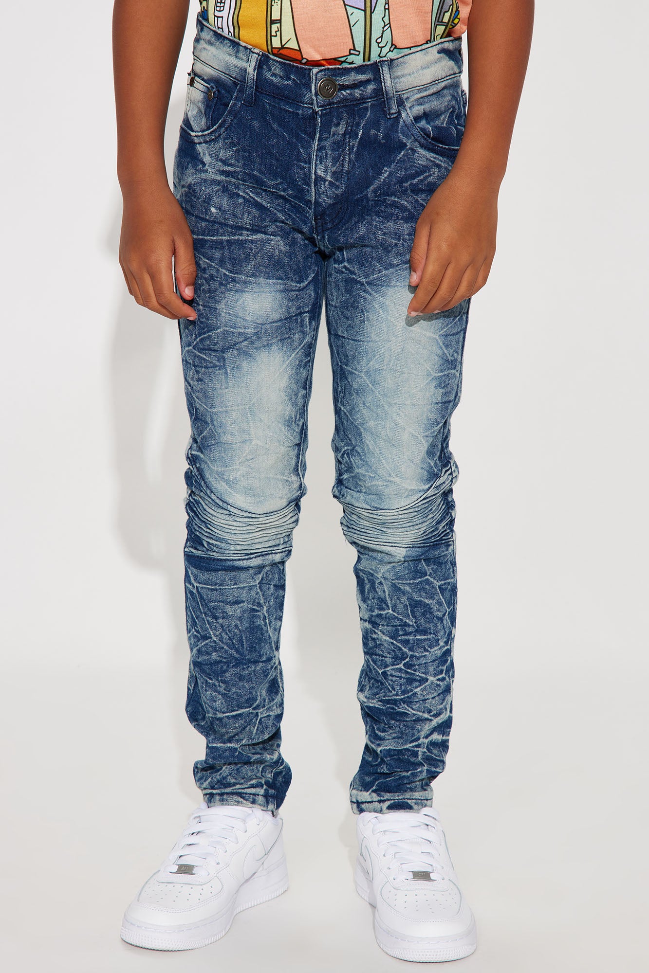 Mini Lets Ride Moto Skinny Jeans Acid Wash Blue Fashion Nova