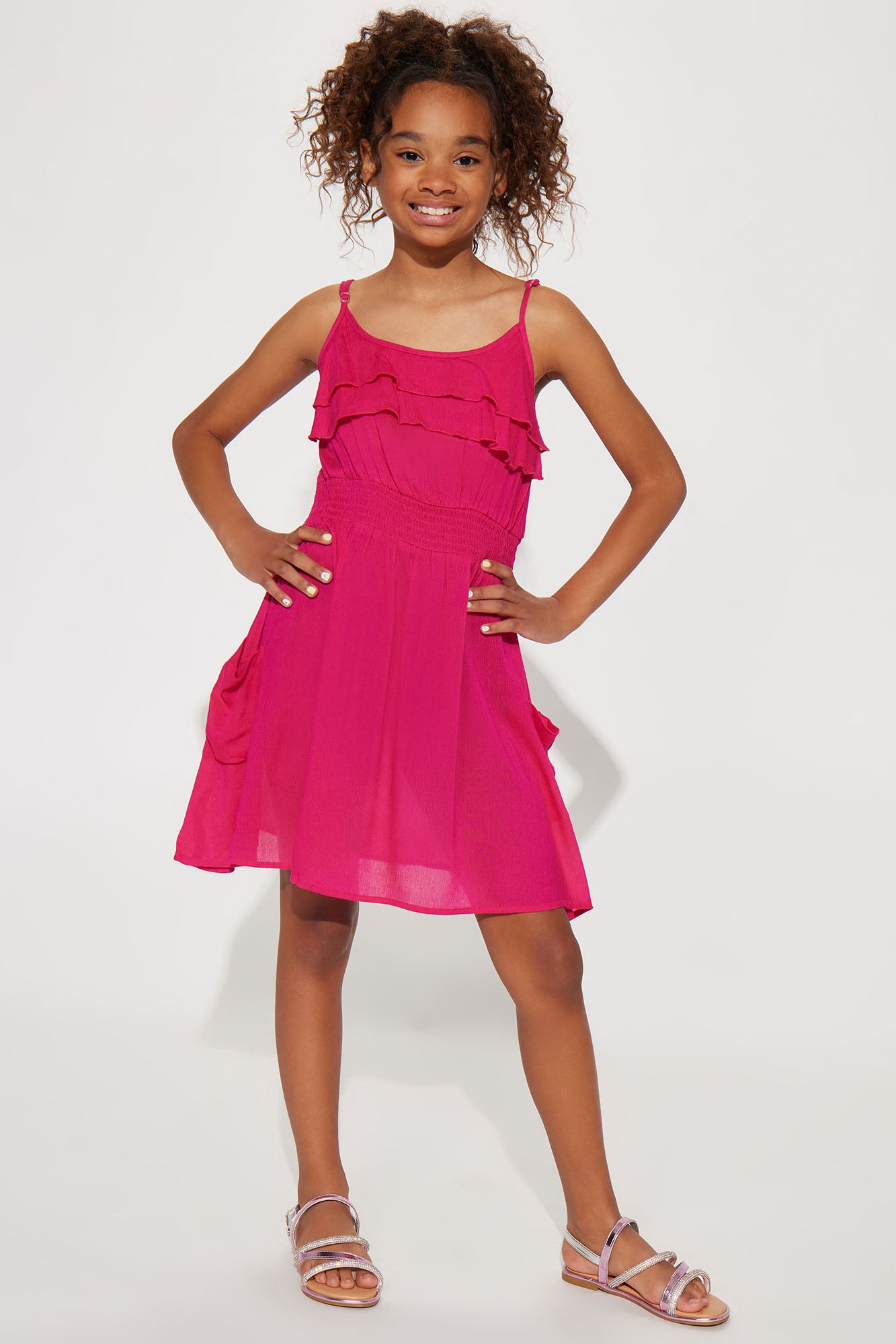 Girls neon pink dress clearance