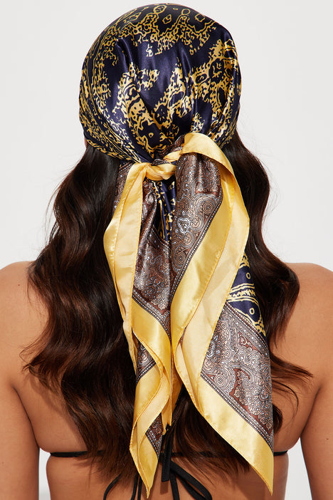 Rolling Up Head Scarf Navy combo Fashion Nova Accessories