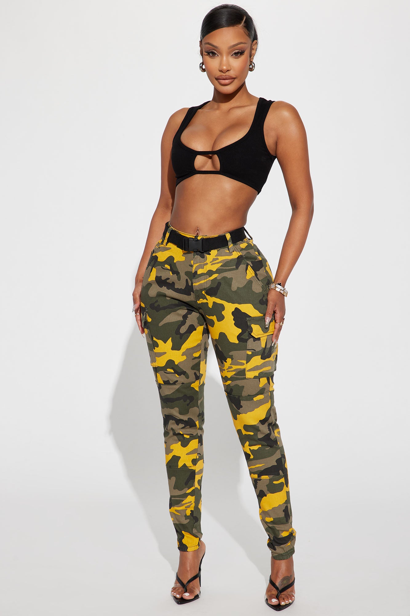 Buy Plus Size Green Camouflage Printed Lounge Pants Online For Women