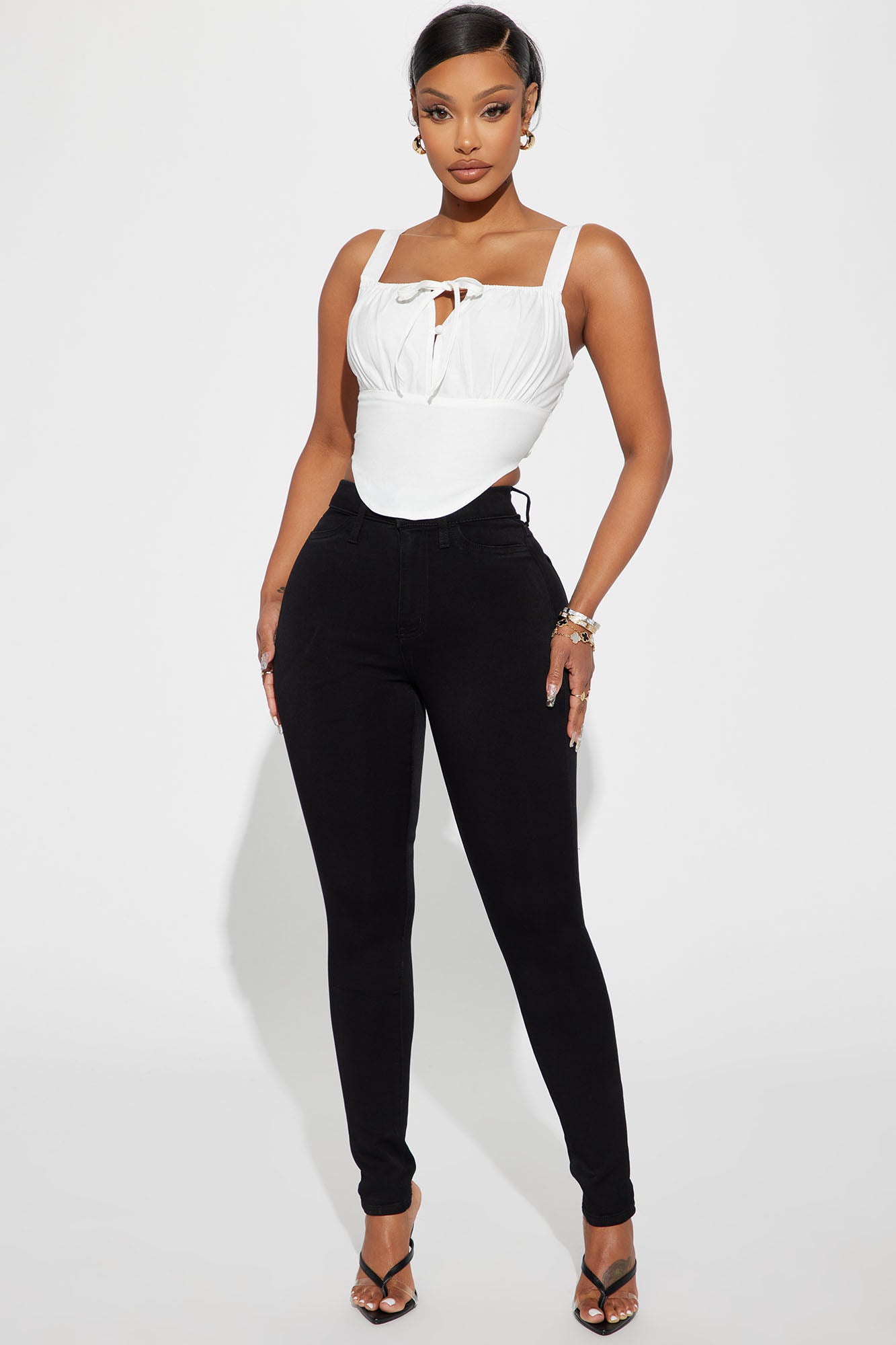 Black curvy skinny sales jeans