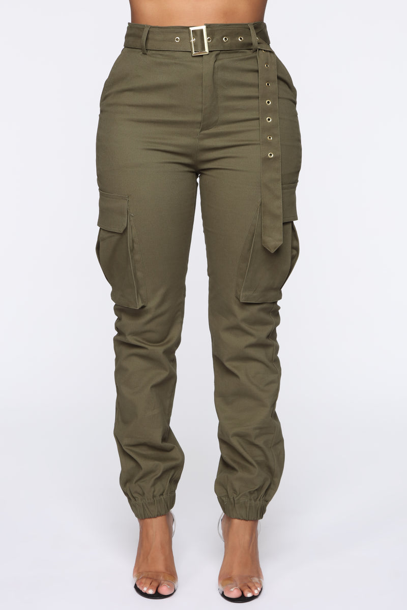 Belt It Out Cargo Joggers - Olive | Fashion Nova, Pants | Fashion Nova