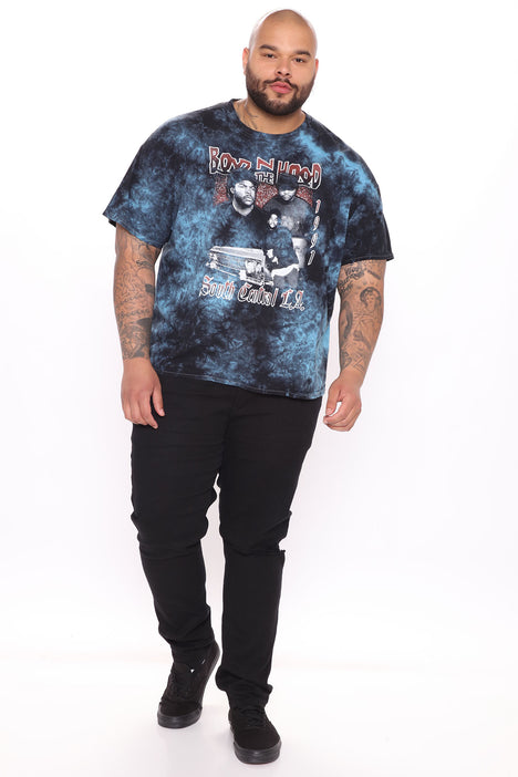 Boyz N The Hood Tie Dye Short Sleeve Tee Black Blue Fashion