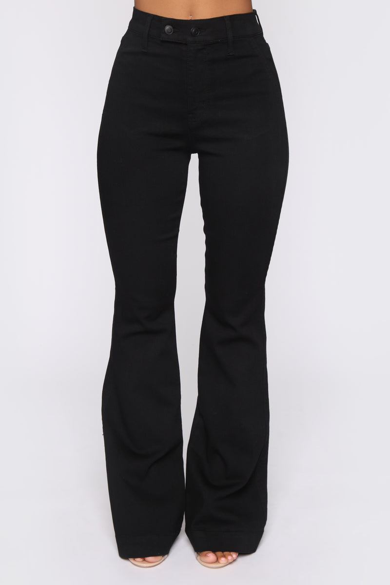Janelle High Waist Trouser Flare Jean - Black | Fashion Nova, Jeans ...