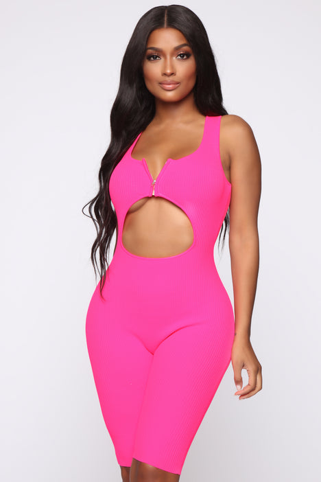 Neon shop biker romper