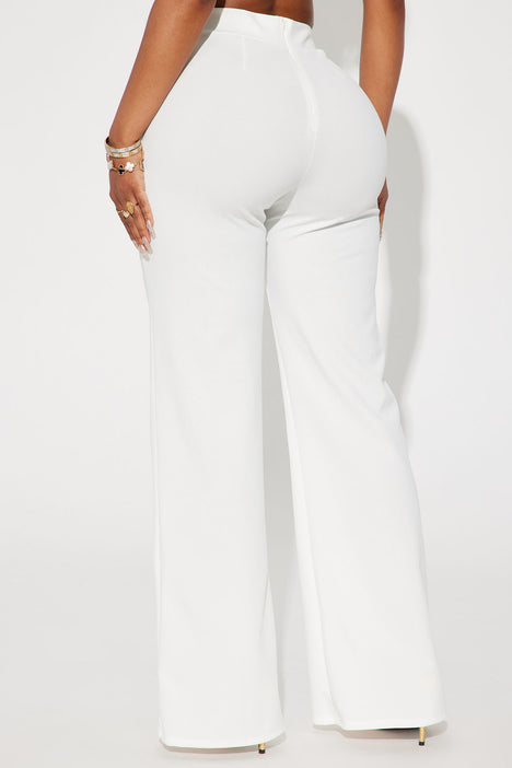 Women's petite white dress pants top