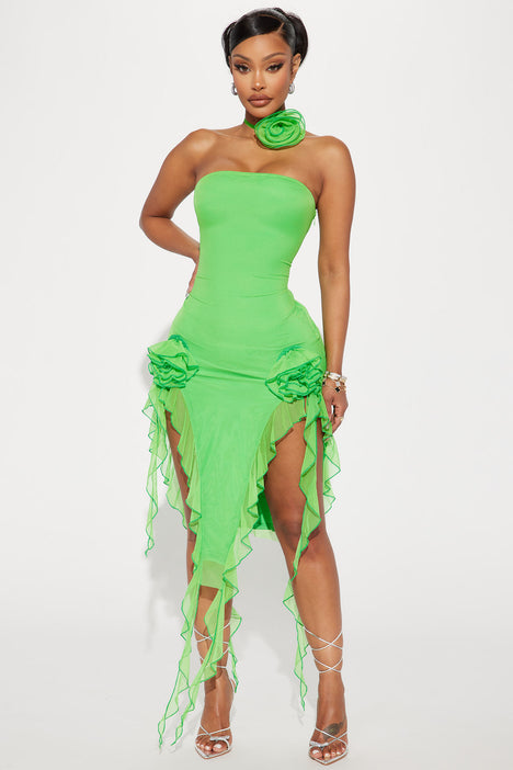 Green fashion nova dress clearance