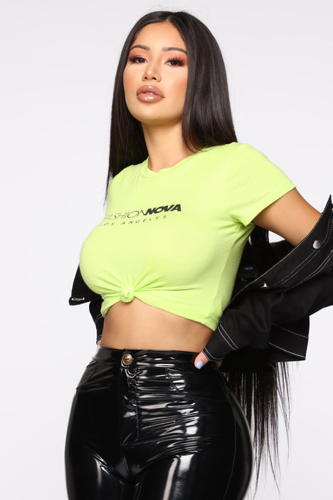 FN Exclusive Baby Tee Neon Green Fashion Nova Screens Tops