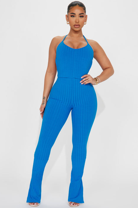 Fashion nova top blue jumpsuit