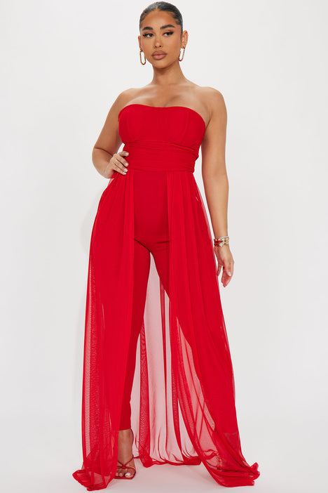 So In Love Jumpsuit Red