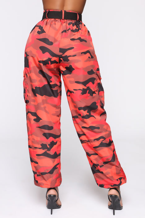Take Off Flight Cargo Pants Orange Camo