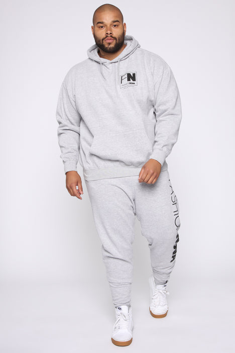 FN Hoodie Heather Combo Fashion Nova Mens Fleece Tops