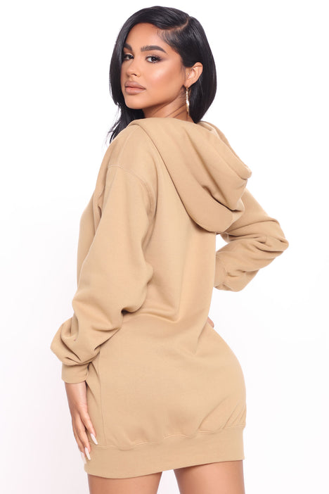 Tan sweatshirt dress store