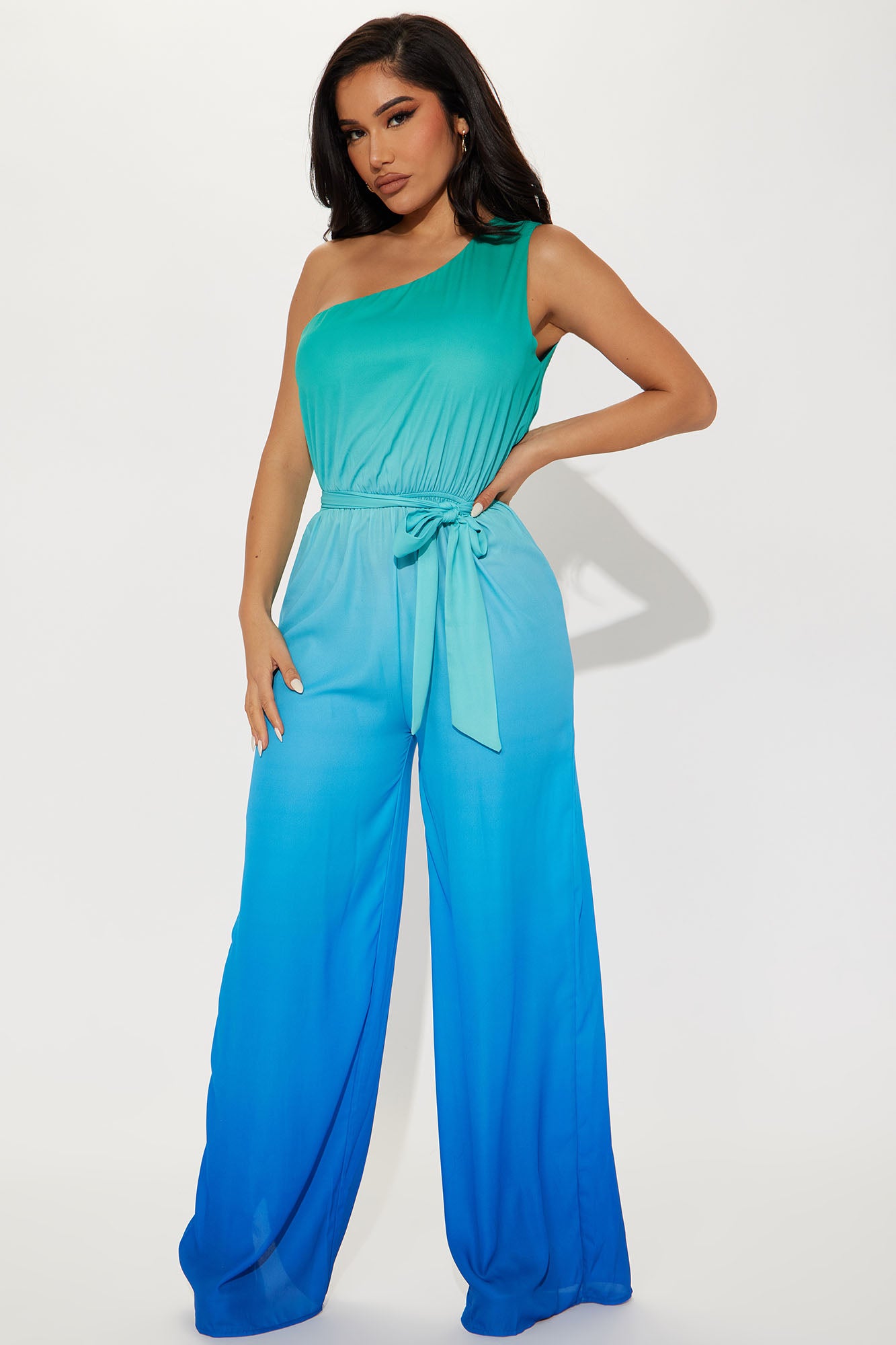 Aria - Royal Blue One Shoulder Jumpsuit – Miss G Couture