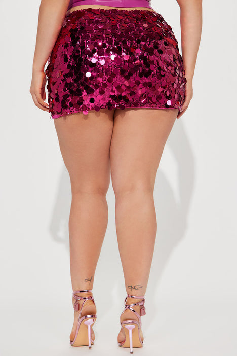 Britney Sequin Mini Skirt Fuchsia Fashion Nova Skirts