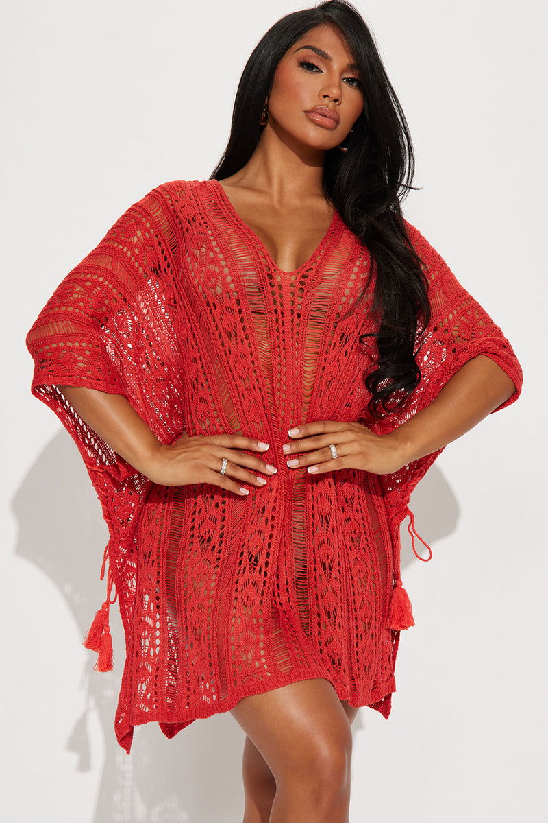 Vera Crochet Cover Up Dress Rust Fashion Nova, Swimwear Fashion Nova