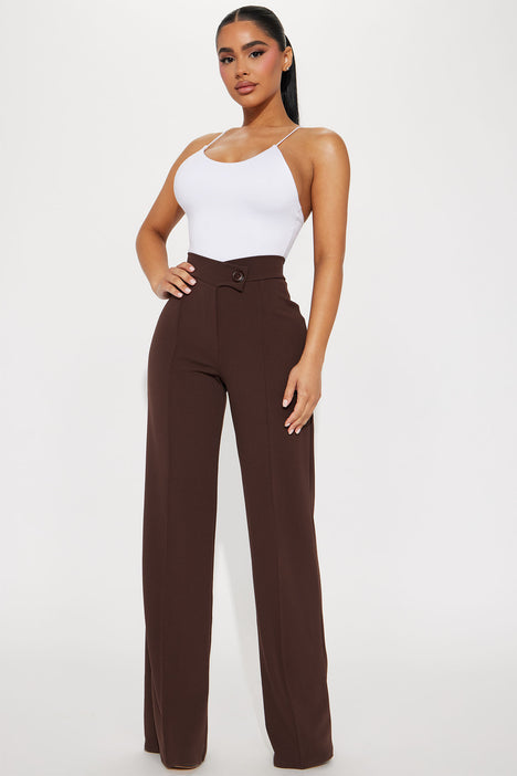 Brown Plain Women Tummy Tucker Straight Trouser, Formal Wear at Rs  1999/piece in Bengaluru