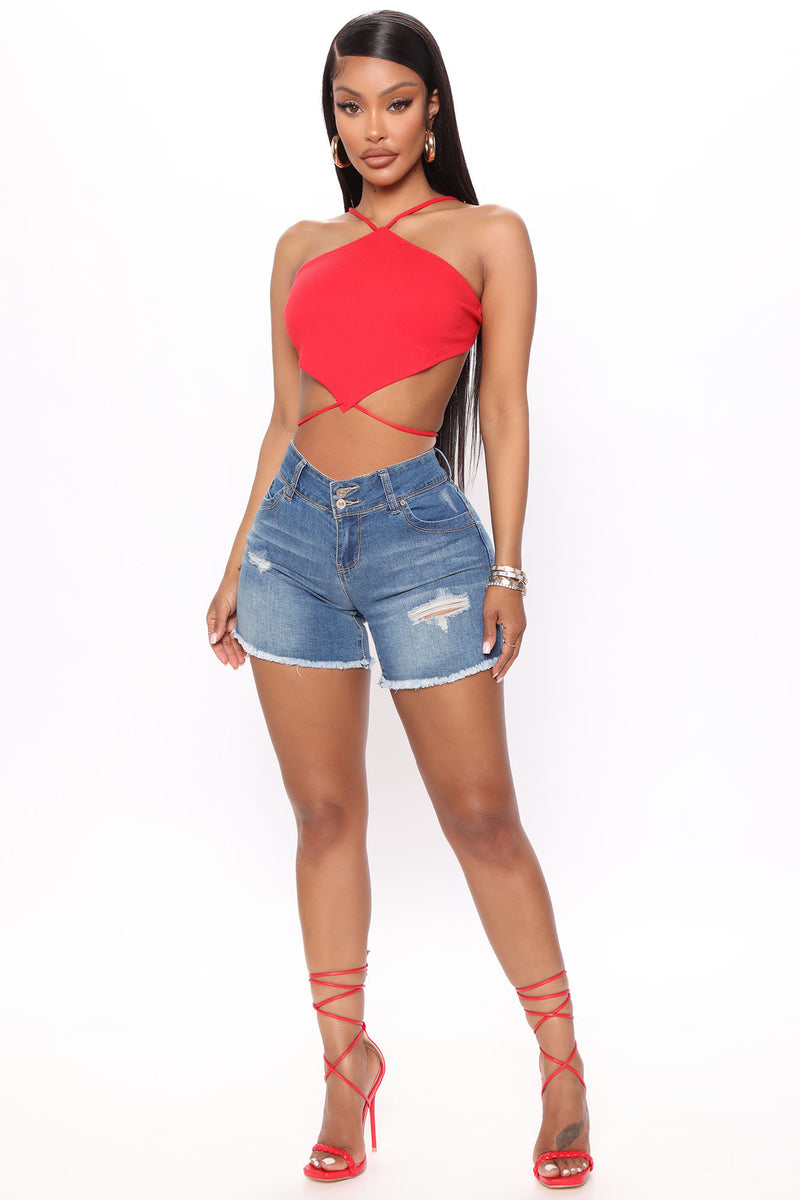Booty Lifter Cut Off Denim Shorts - Medium Wash | Fashion Nova, Jean ...