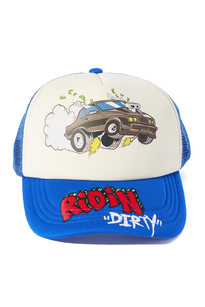 Ridin Dirty Trucker Hat Blue combo Fashion Nova Mens Accessories ridin-dirty-trucker-hat-blue-combo-fashion-nova-mens-accessories