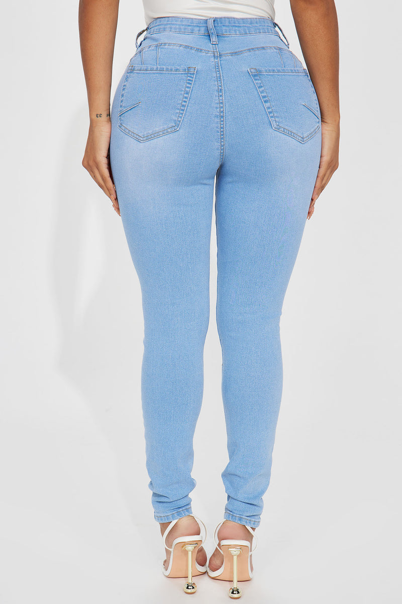 Mesa Booty Lifting High Rise Stretch Skinny Jeans - Light Wash ...