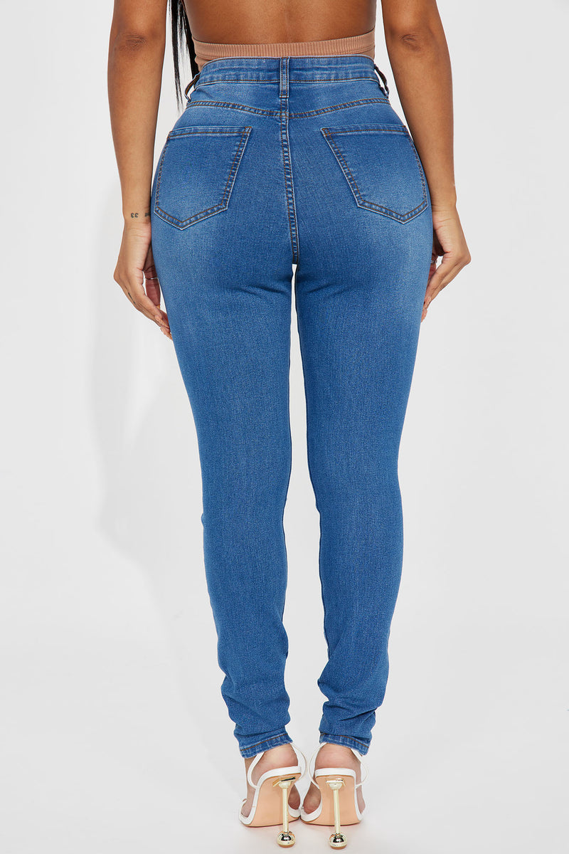 Layla Ripped High Rise Stretch Skinny Jeans - Medium Wash | Fashion ...