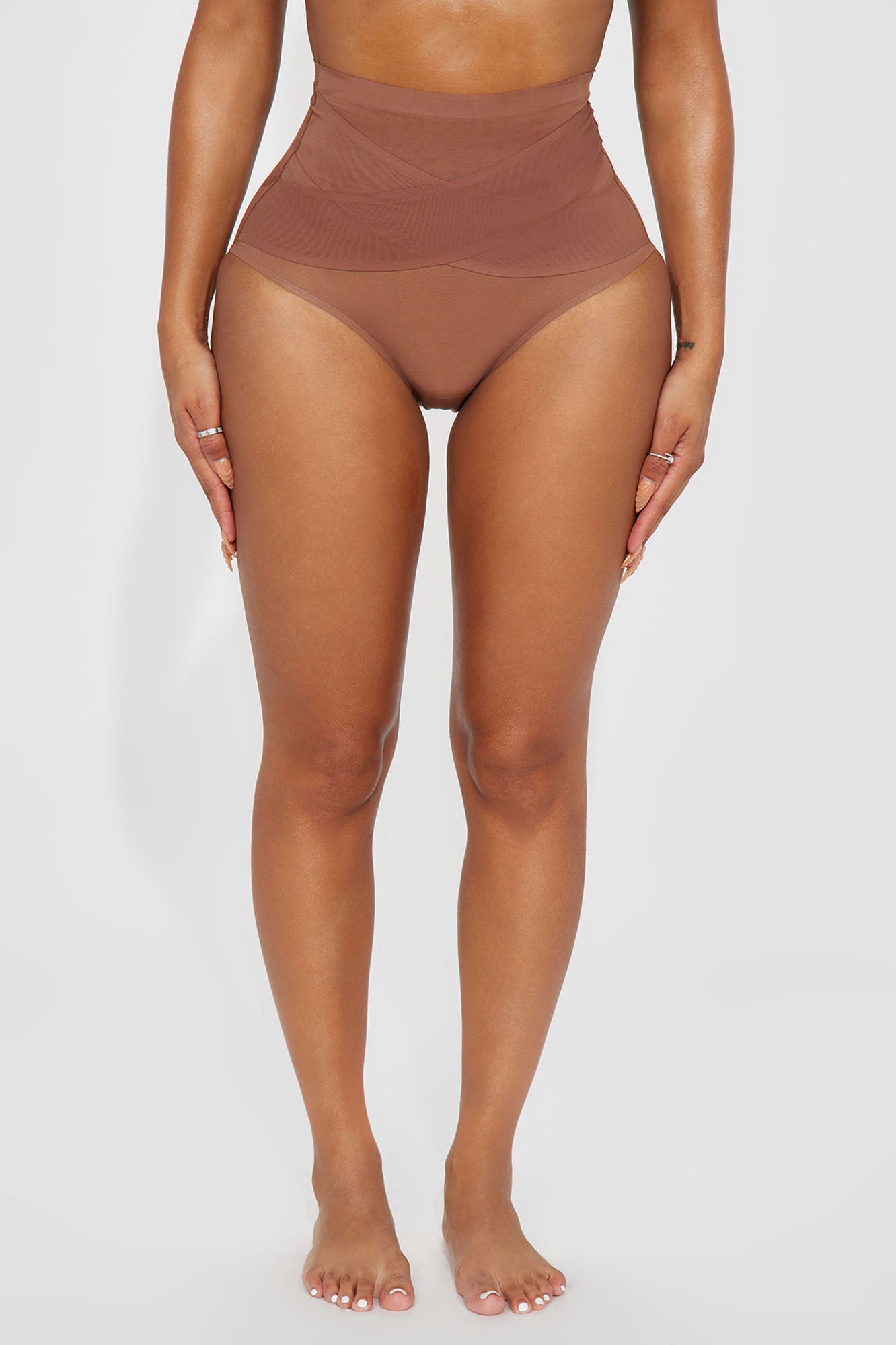 Exact Fit Power Mesh Shapewear Brief - Chocolate
