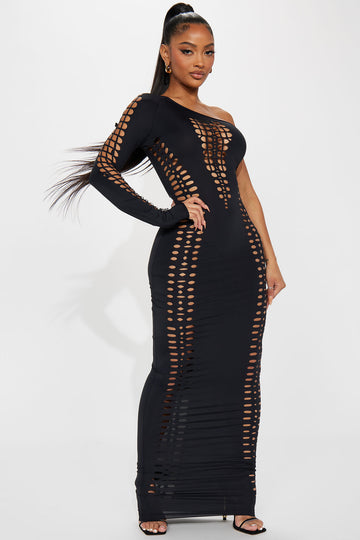 Mysterious Vibes Maxi Dress Navy combo Fashion Nova Dresses