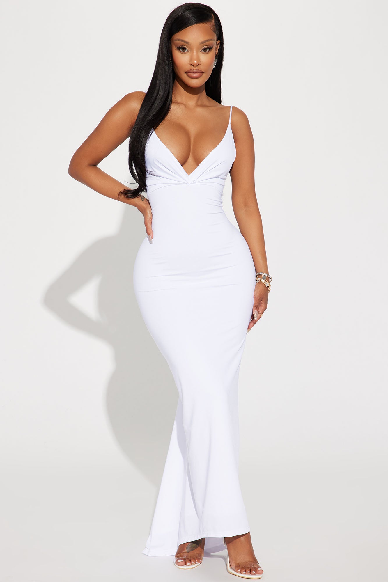 V neck backless maxi dress online
