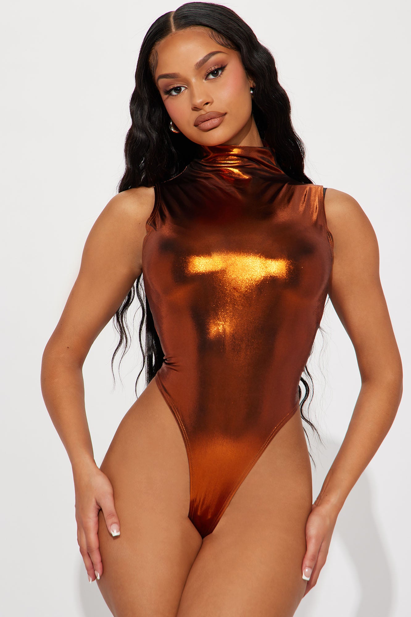 Copper metallic swimsuit on sale
