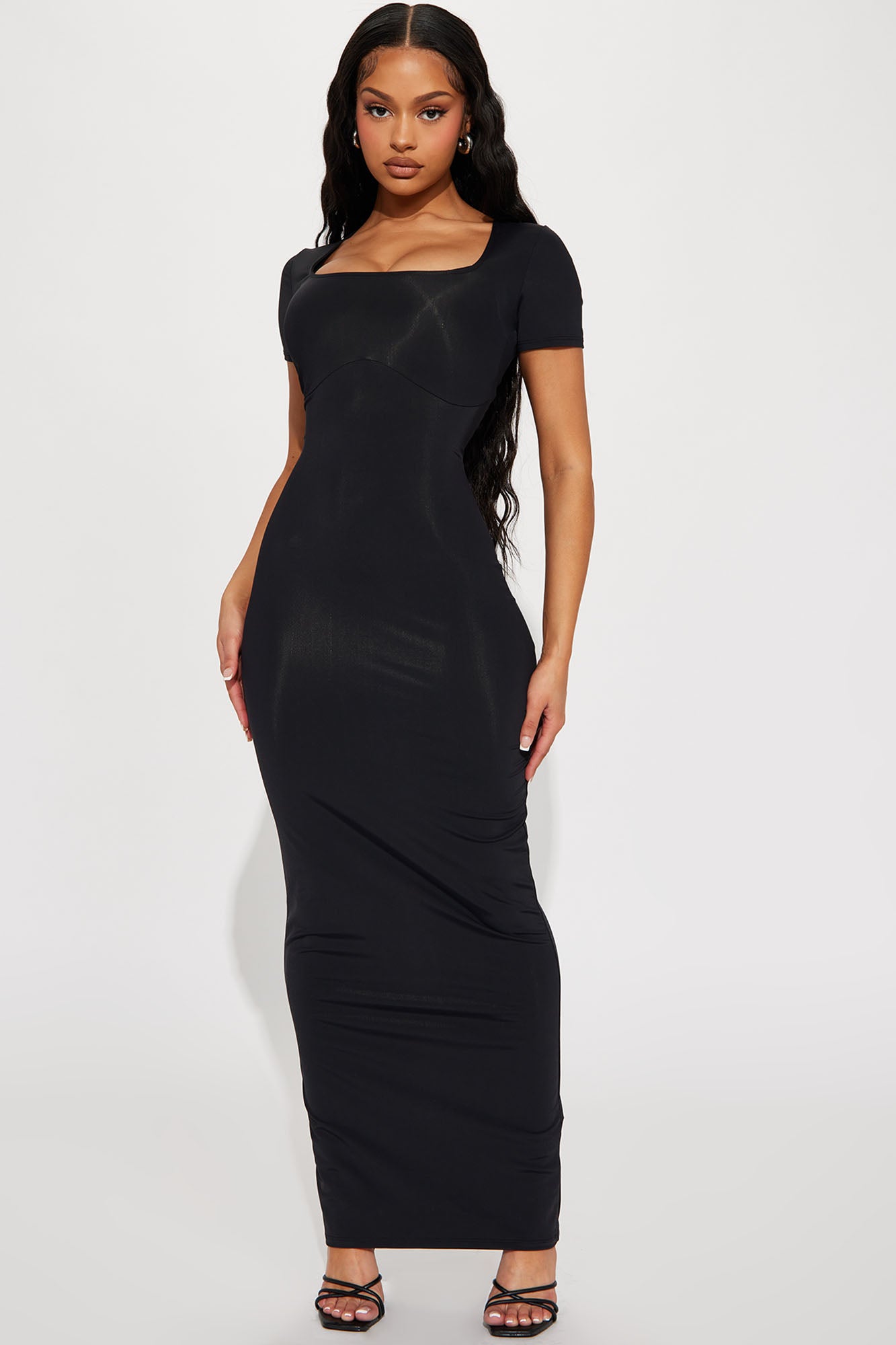Noelle Short Sleeve Maxi Dress Black