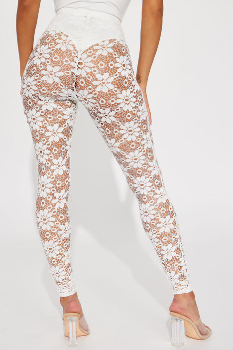 White top lace leggins