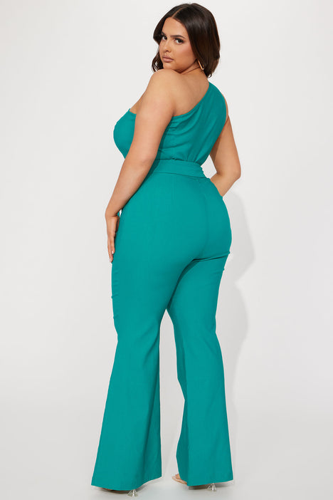 Turquoise jumpsuit hot sale plus size