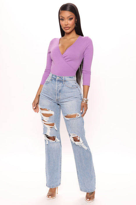 One More Time Ripped 90's Baggy Jeans - Medium Blue Wash, Fashion Nova,  Jeans