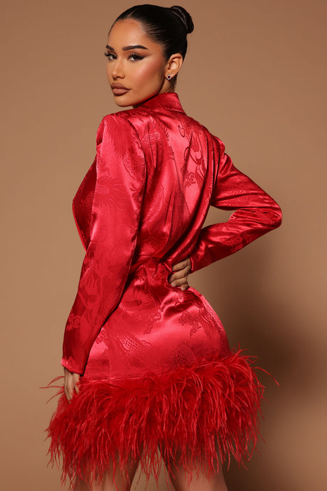 Blazer online red dress