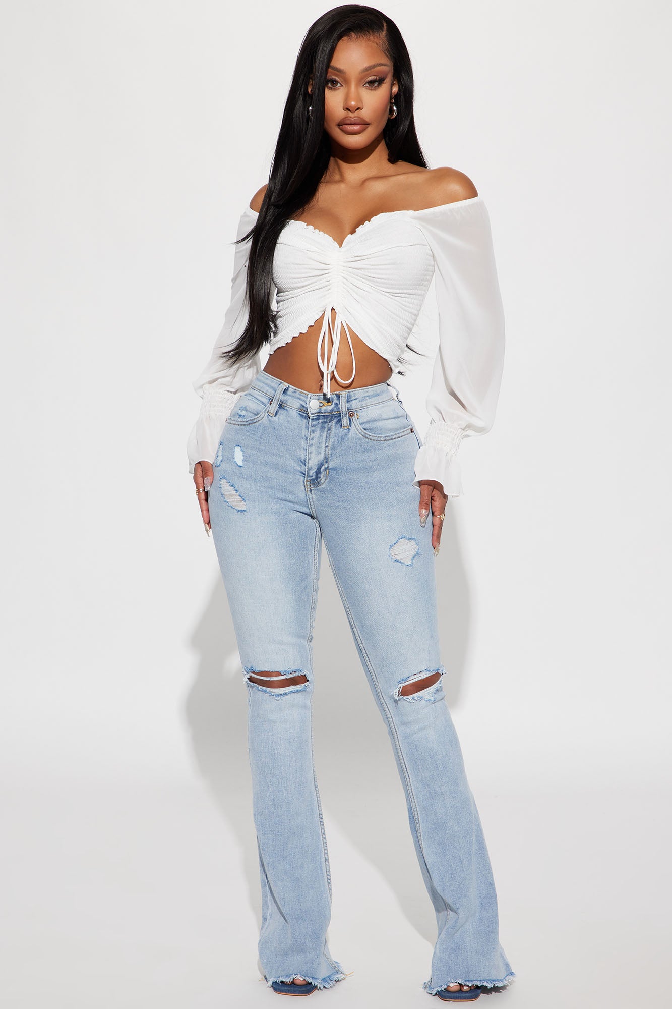 Flare shop jeans ripped
