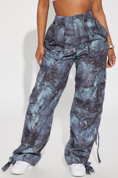 Blue military online cargo pants