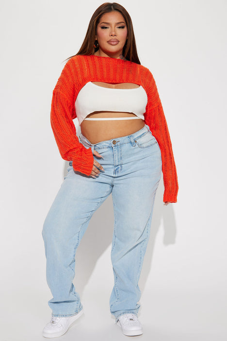 Have It Your Way Cropped Sweater Orange Fashion Nova Sweaters