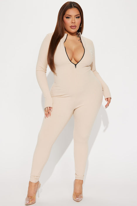 Plus size hot sale cream jumpsuit