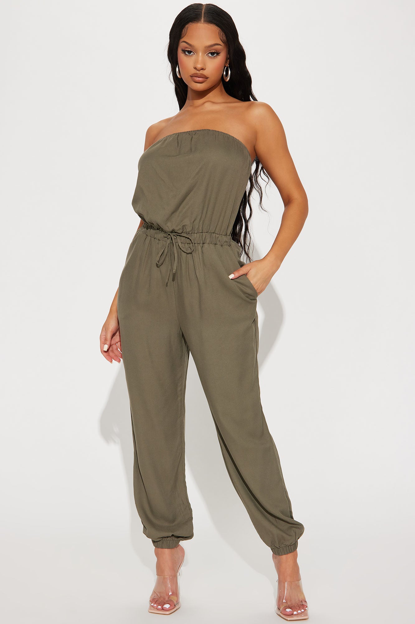Pretty Please Jumpsuit Olive Fashion Nova Jumpsuits Fashion