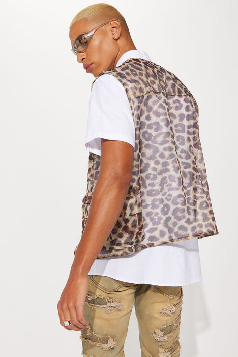 Mens leopard print vest discount