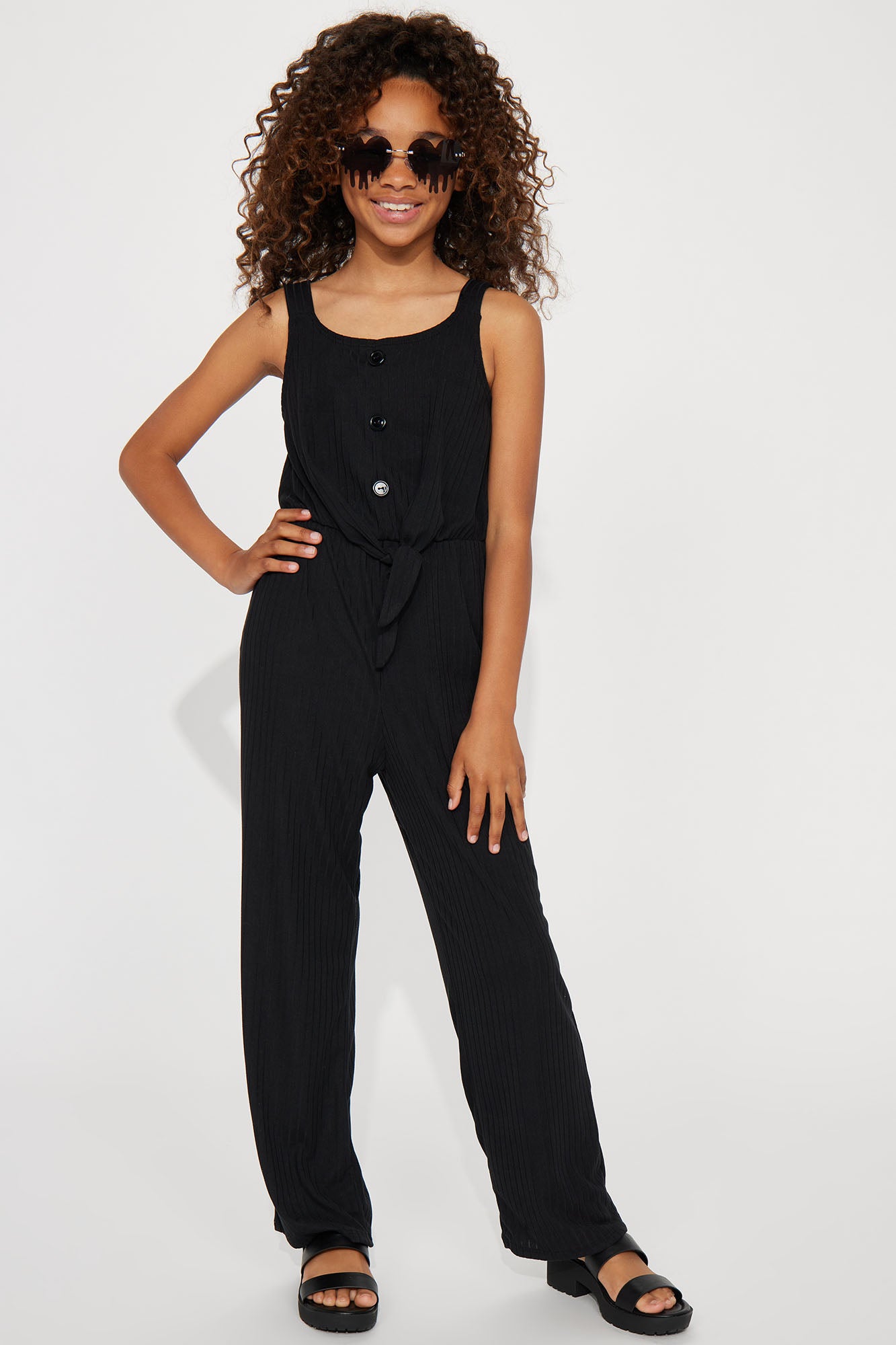 Velvet Flutter-Sleeve Wide-Leg Jumpsuit for Girls | Old Navy