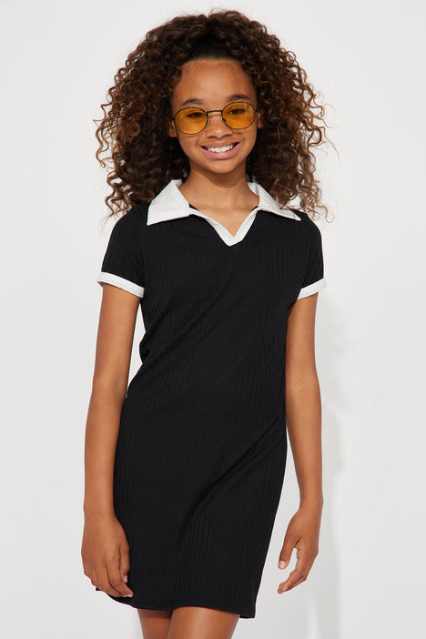 Girls black and white dress on sale