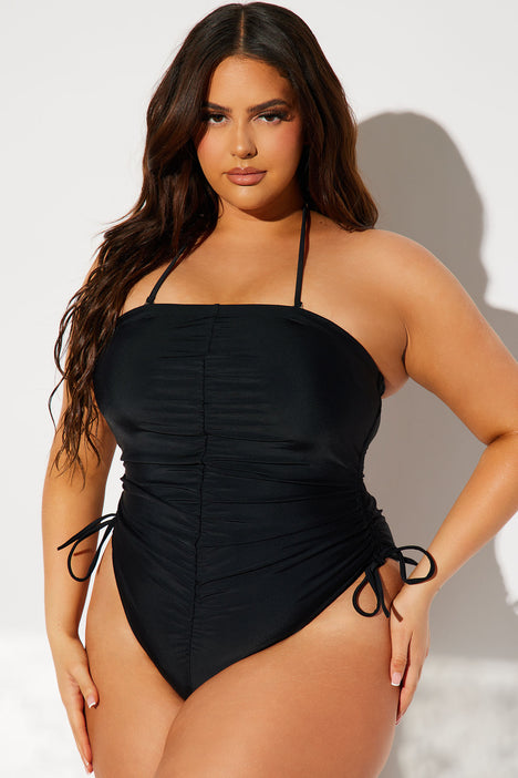Eloise Ruched 1 Piece Swimsuit Black Fashion Nova Swimwear