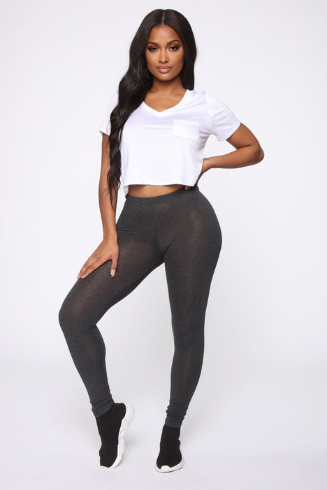 Kim Basic Legging - Charcoal, Fashion Nova, Leggings