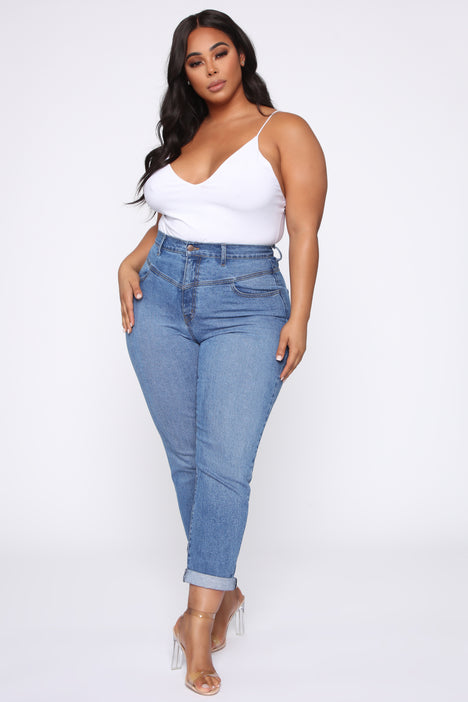 Affair Of The Heart Mom Jeans - Medium Blue Wash, Fashion Nova, Jeans