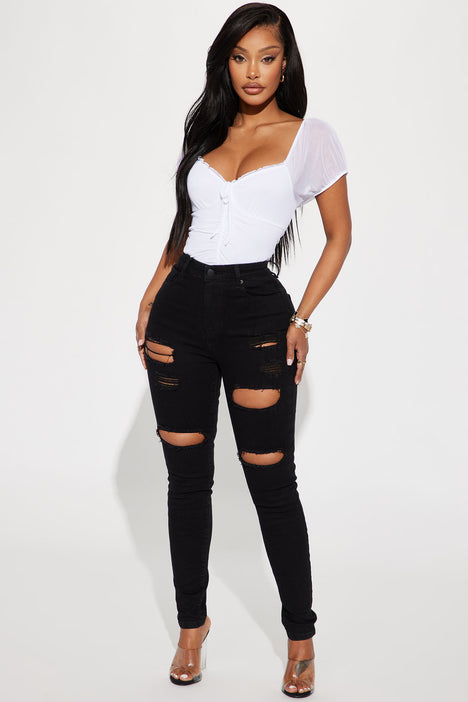 Jordyn Black Distressed Skinny Jeans – Jess Lea Boutique