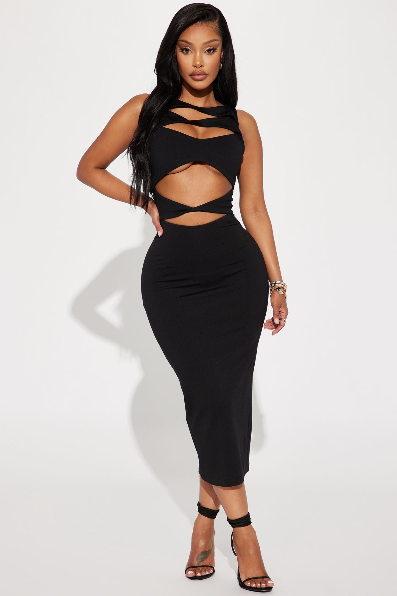 Fashion nova black cut out dress clearance