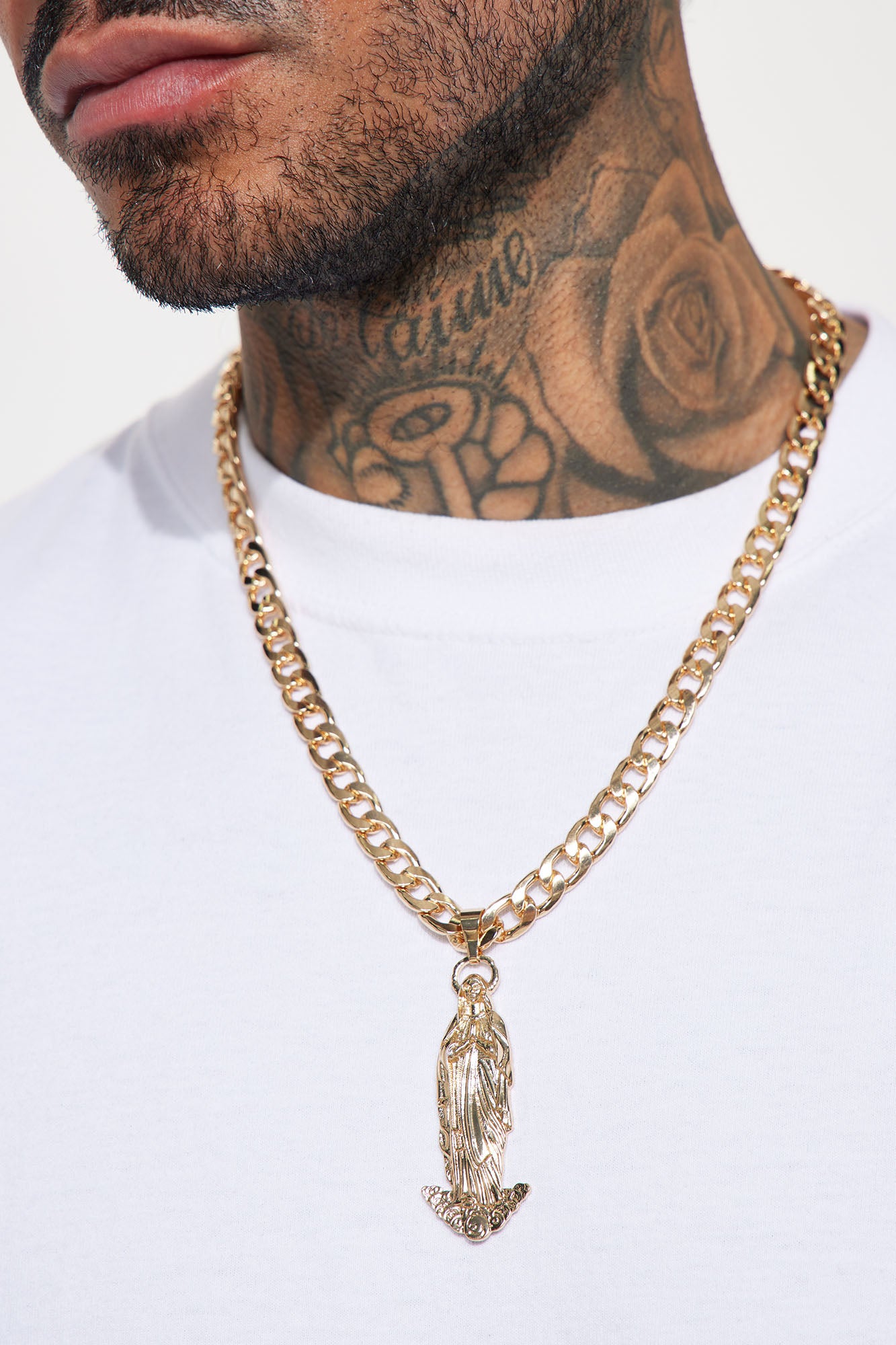 Our Lady Of Guadalupe Chain Necklace Gold
