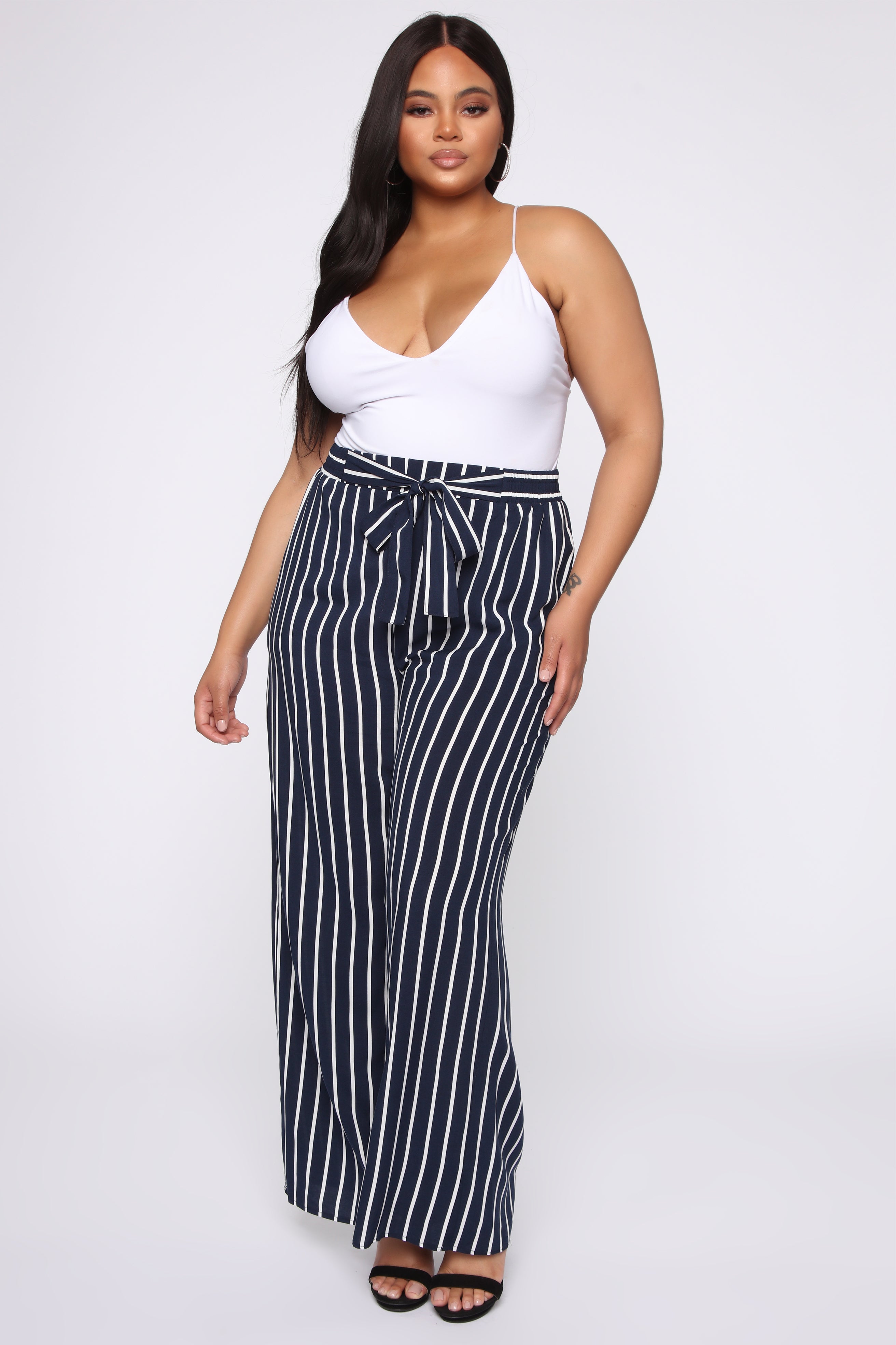 Striped pants fashion nova online